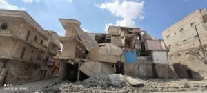 حملة ترحيل أنقاض ومعالجة حالة الأبنية الآيلة للسقوط في قطاع الأنصاري بمدينة حلب