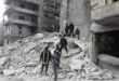 انهيار بناء سكني بفعل العاصفة الهوائية في حلب