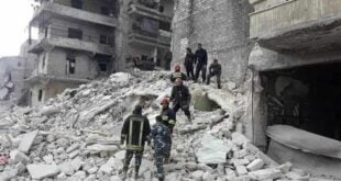 انهيار بناء سكني بفعل العاصفة الهوائية في حلب